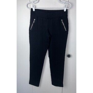 Simply Styled By Sears Black Crop Ankle Pants Sz M Zipper Details Skinny Stretch